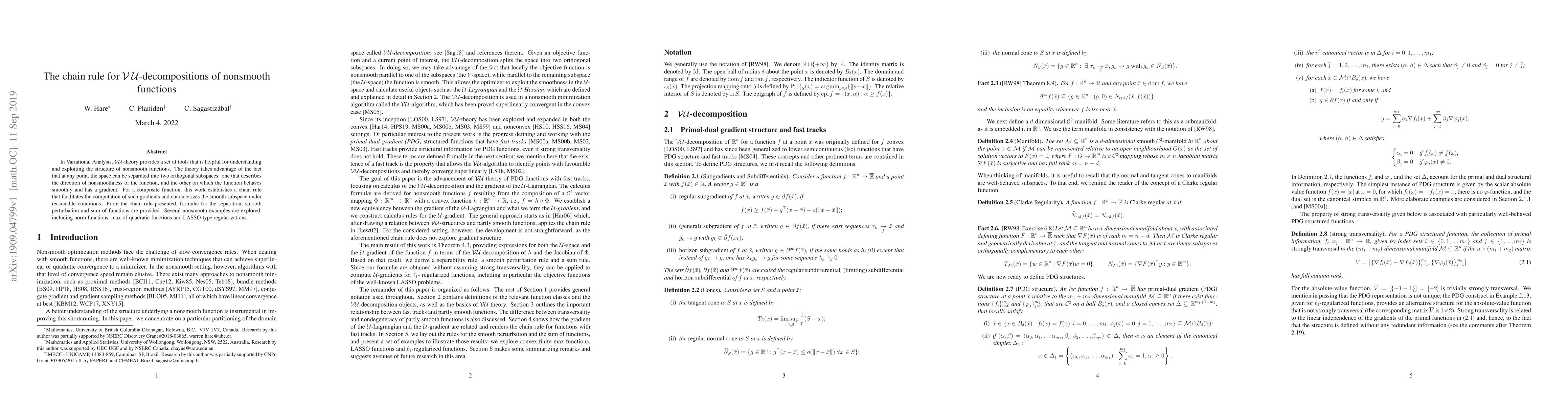 Thumbnail for The chain rule for VU-decompositions of nonsmooth functions