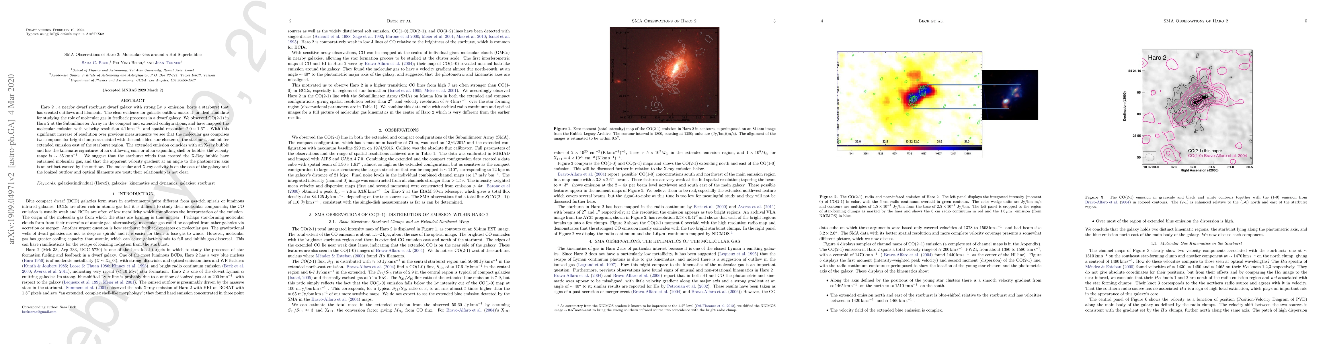 Thumbnail for SMA Observations of Haro 2: Molecular Gas around a Hot Superbubble