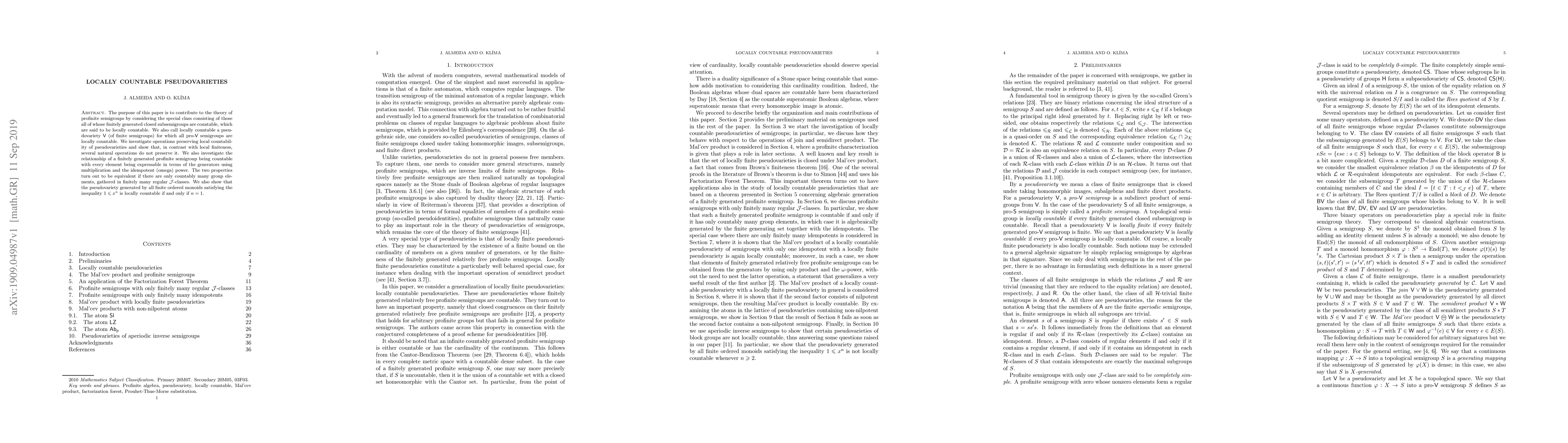 Thumbnail for Locally countable pseudovarieties