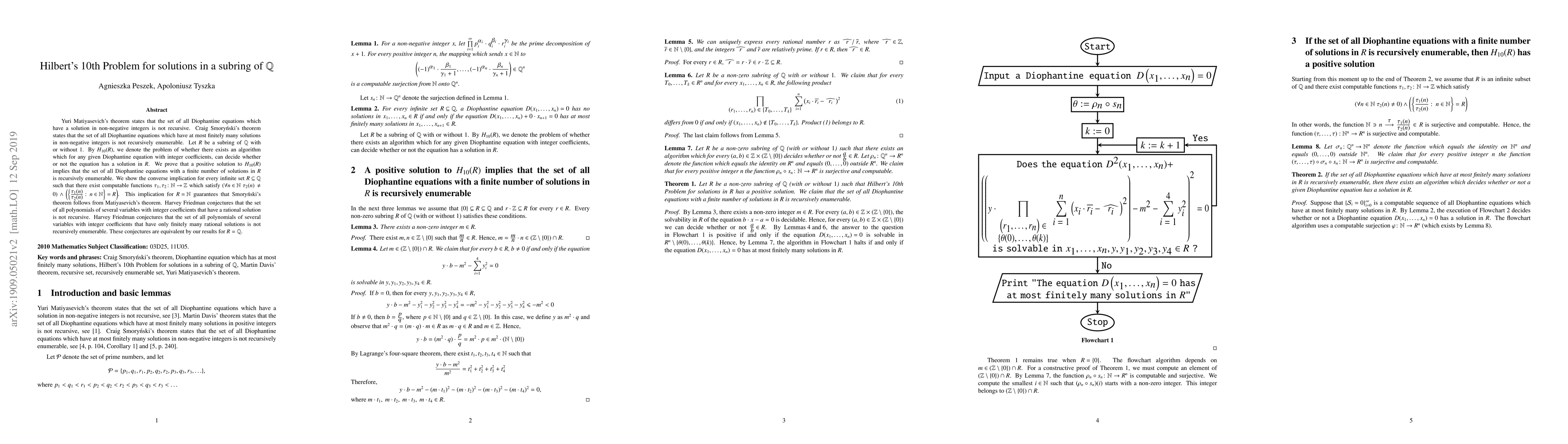 Thumbnail for Hilbert's 10th Problem for solutions in a subring of Q