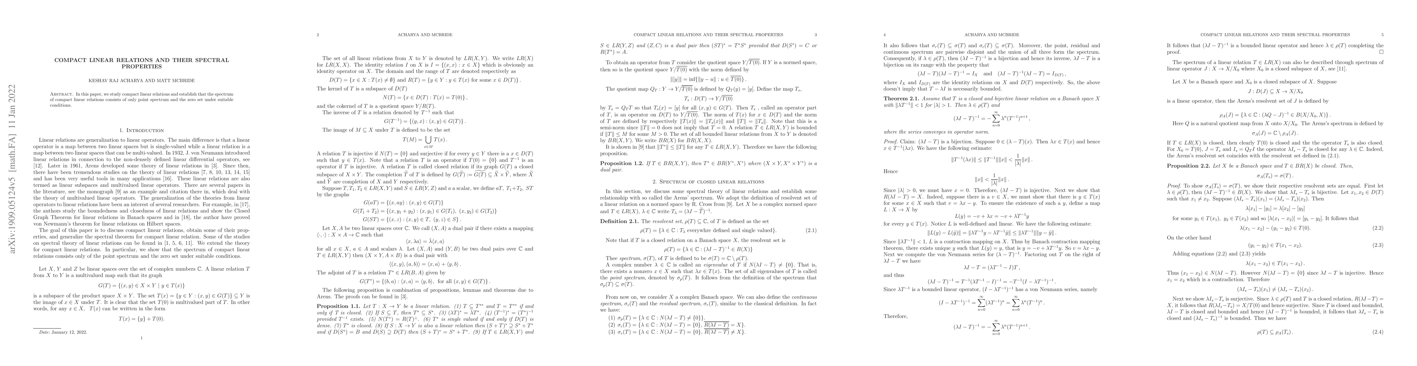 Thumbnail for Compact linear relations and their spectral properties