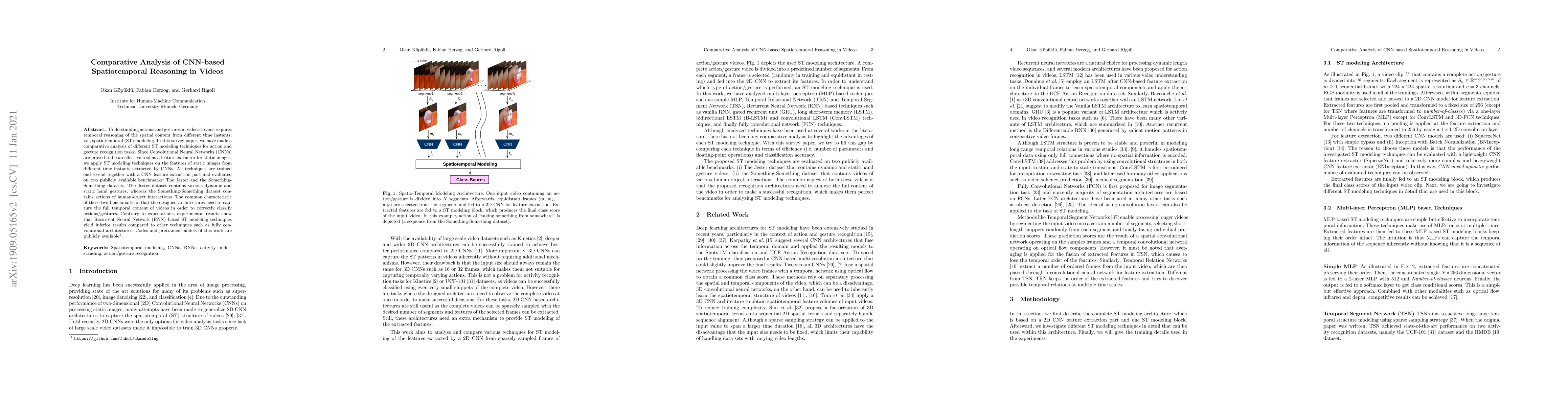 Thumbnail for Comparative Analysis of CNN-based Spatiotemporal Reasoning in Videos