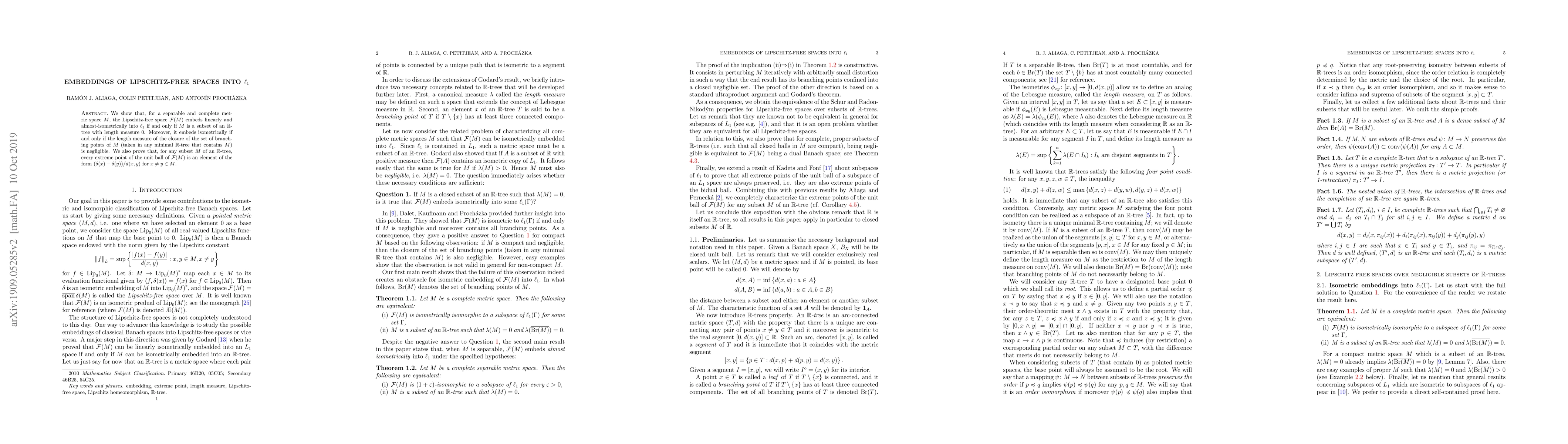 Thumbnail for Embeddings of Lipschitz-free spaces into $\ell_1$