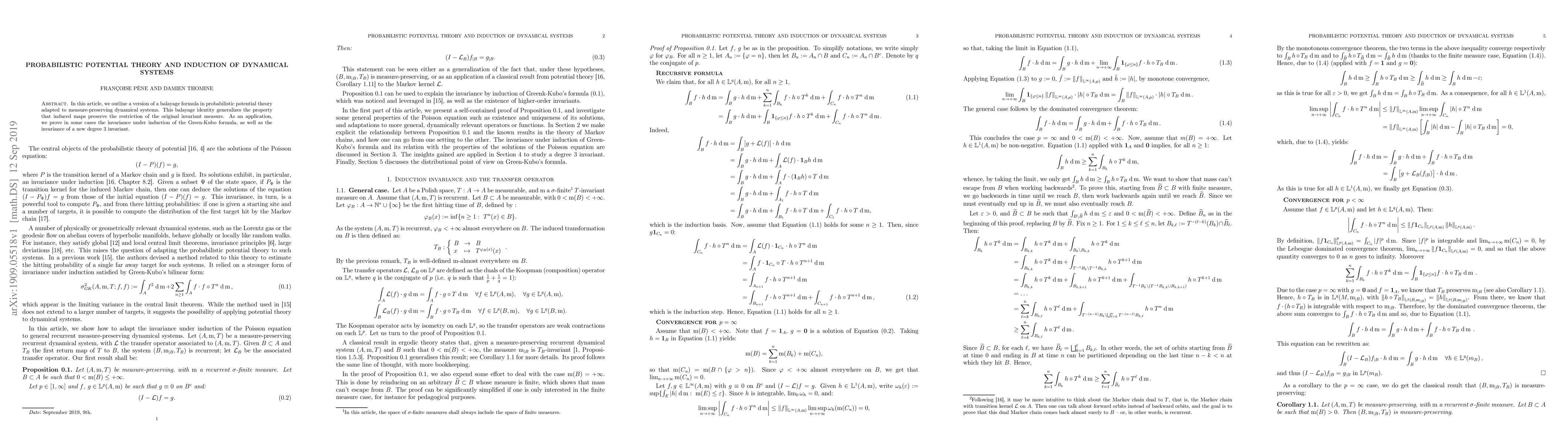 Thumbnail for Probabilistic potential theory and induction of dynamical systems