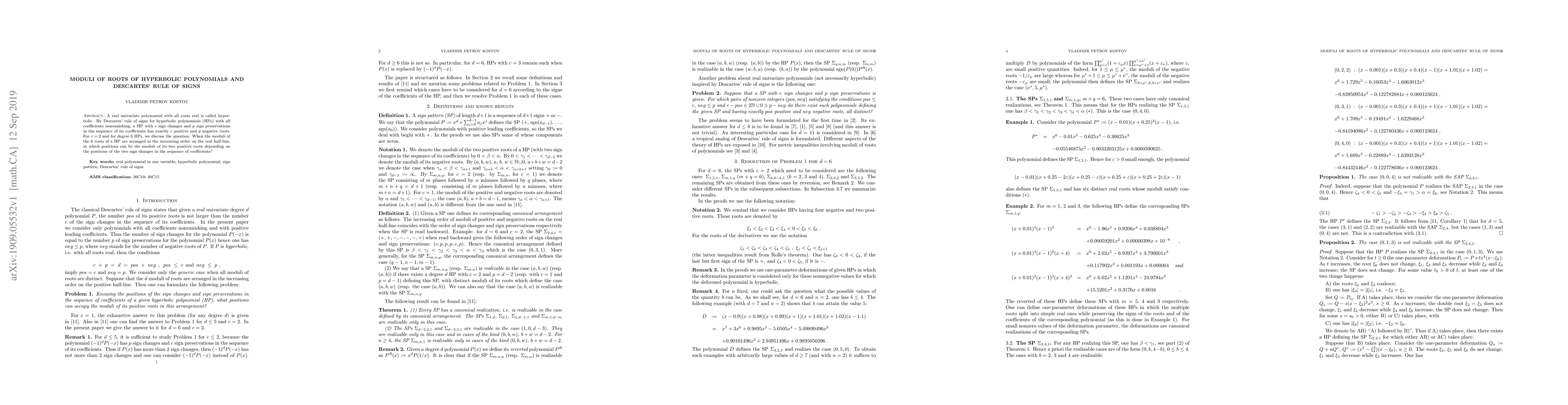 Thumbnail for Moduli of roots of hyperbolic polynomials and Descartes' rule of signs