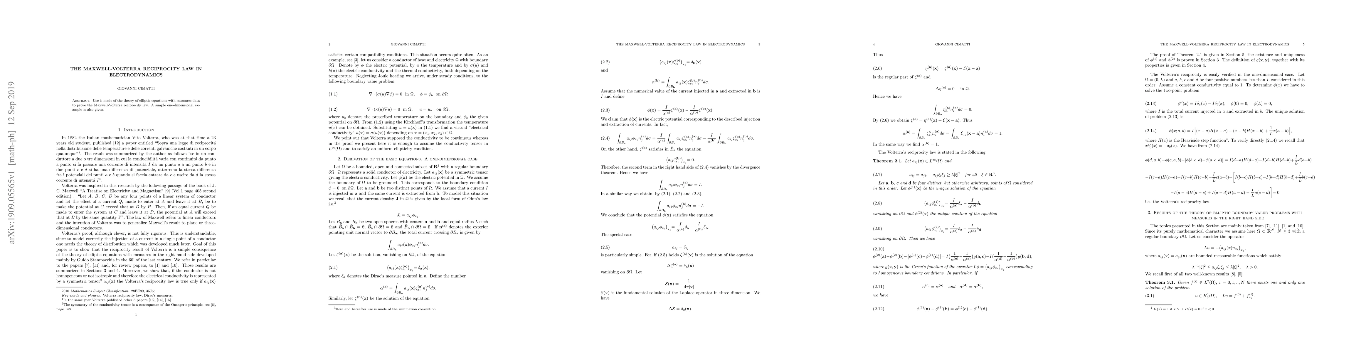Thumbnail for The Maxwell-Volterra reciprocity law in electrodynamics