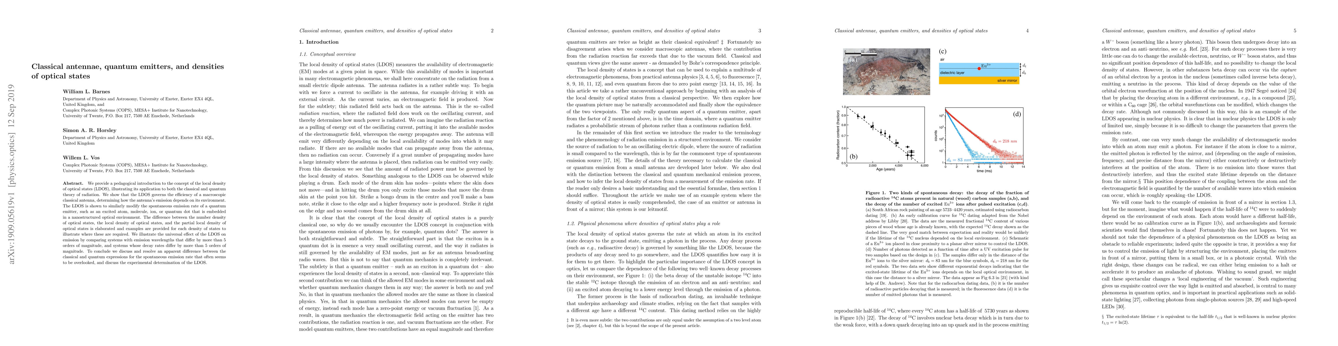 Thumbnail for Classical antennae, quantum emitters, and densities of optical states