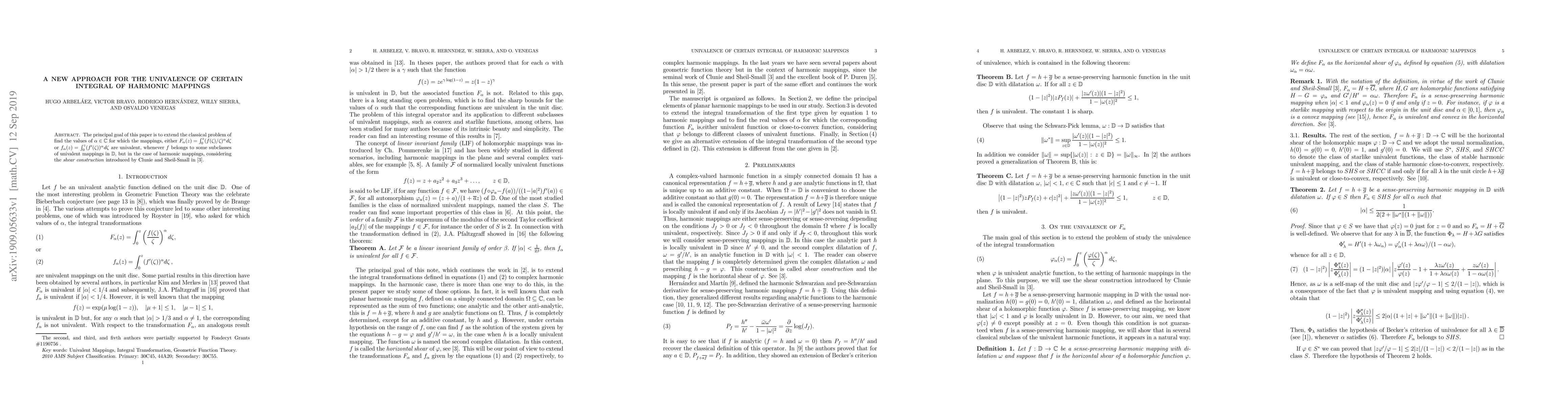 Thumbnail for A new approach for the univalence of certain integral of harmonic
  mappings
