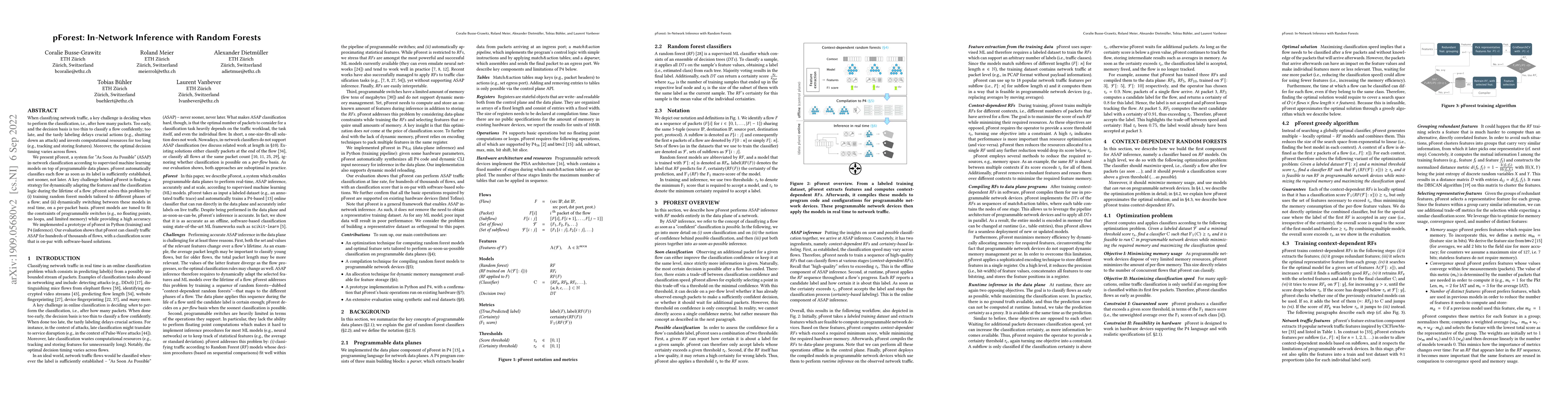 Thumbnail for pForest: In-Network Inference with Random Forests