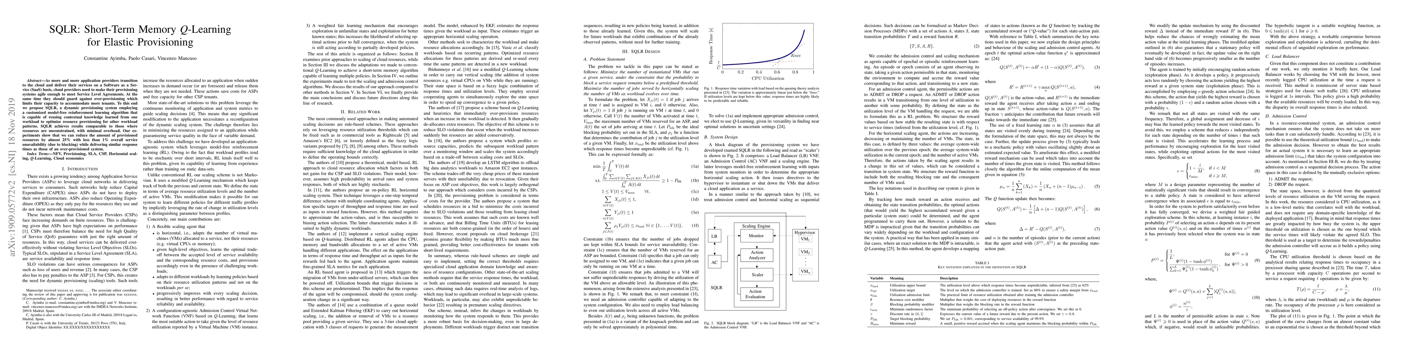 Thumbnail for SQLR: Short-Term Memory Q-Learning for Elastic Provisioning