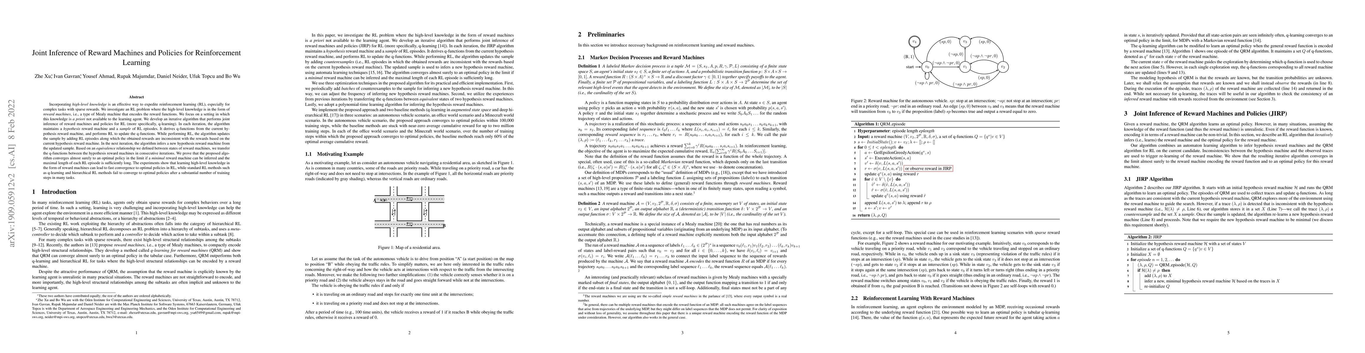 Thumbnail for Joint Inference of Reward Machines and Policies for Reinforcement
  Learning