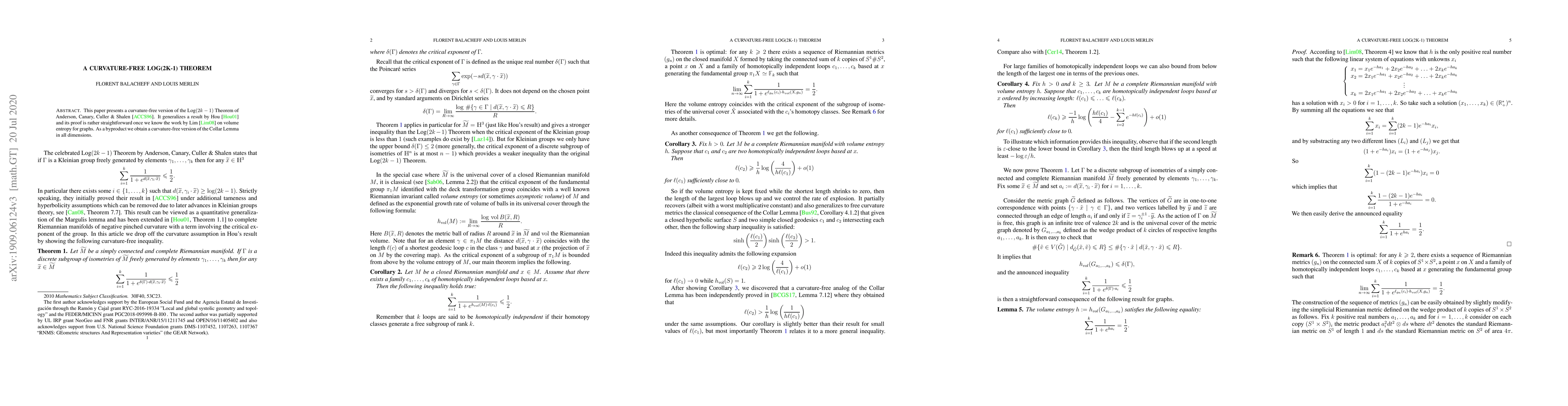Thumbnail for A curvature-free Log(2k-1) Theorem