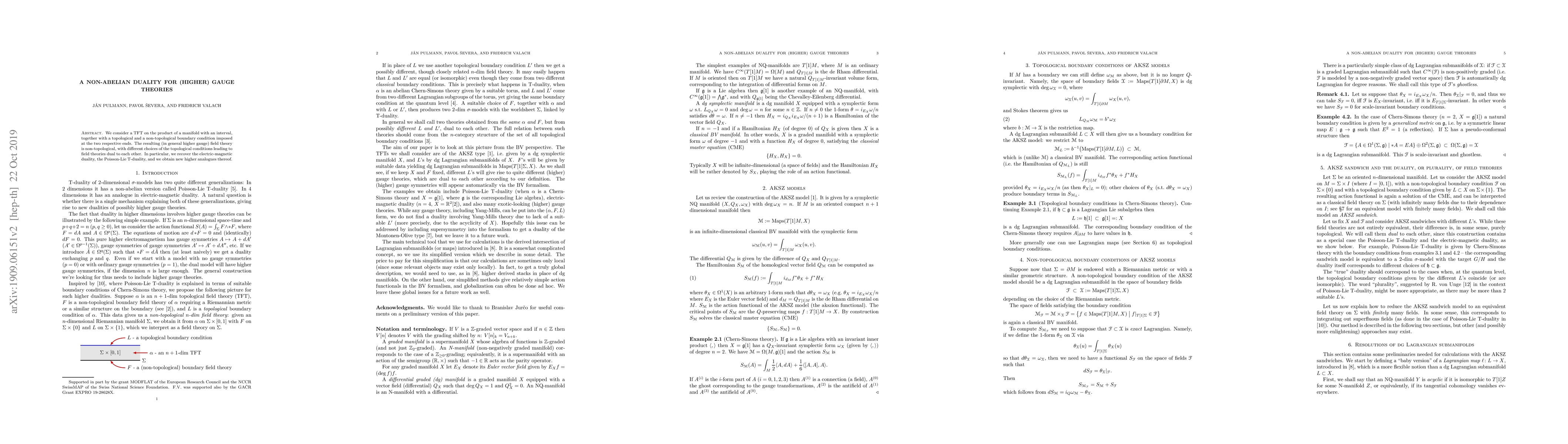 Thumbnail for A non-abelian duality for (higher) gauge theories