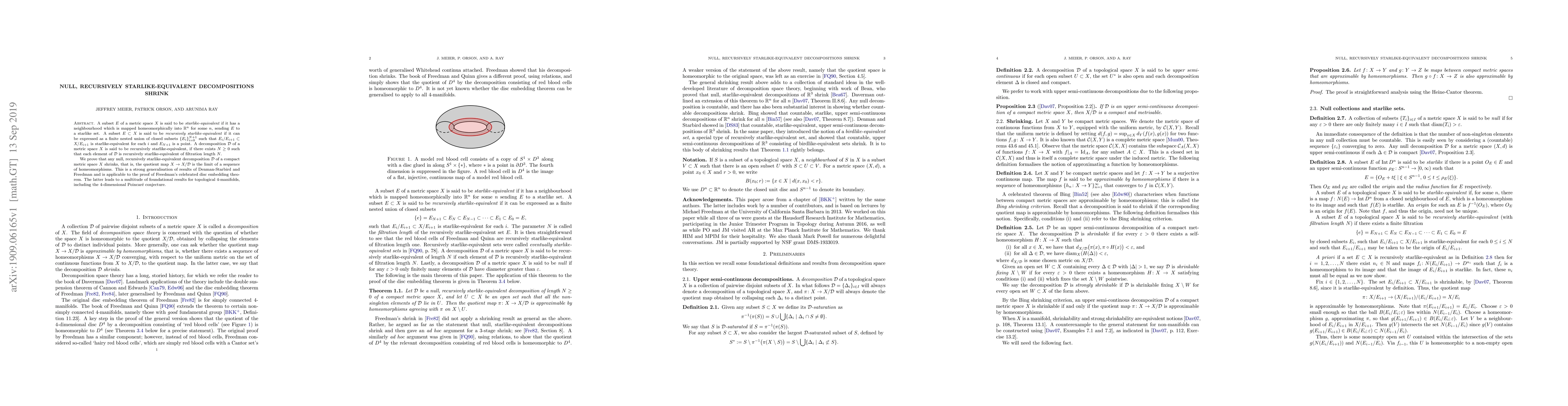 Thumbnail for Null, recursively starlike-equivalent decompositions shrink