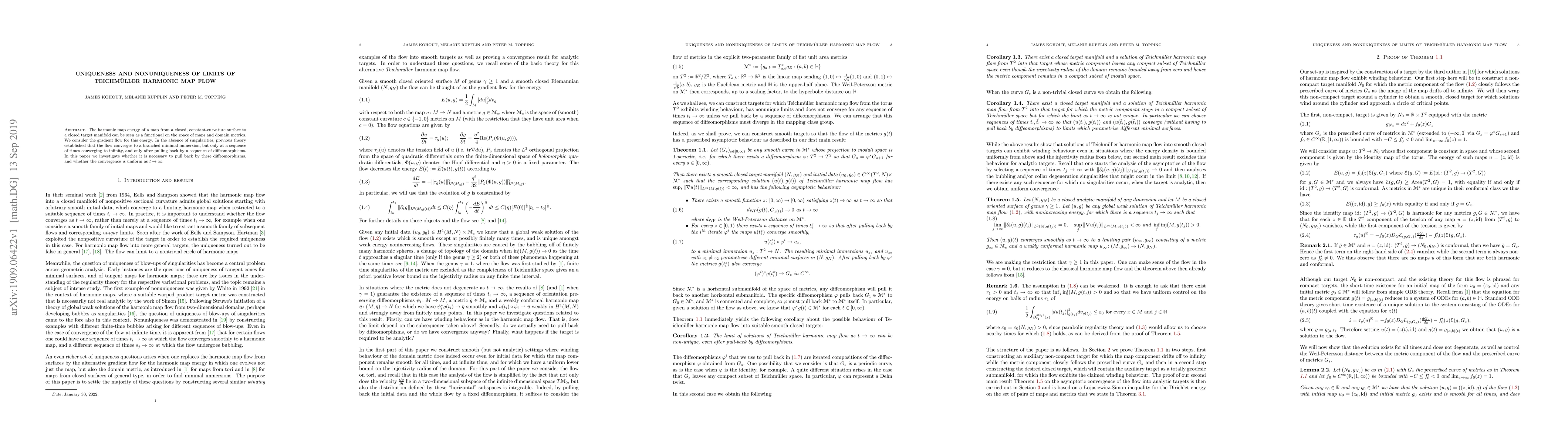 Thumbnail for Uniqueness and nonuniqueness of limits of Teichmueller harmonic map flow
