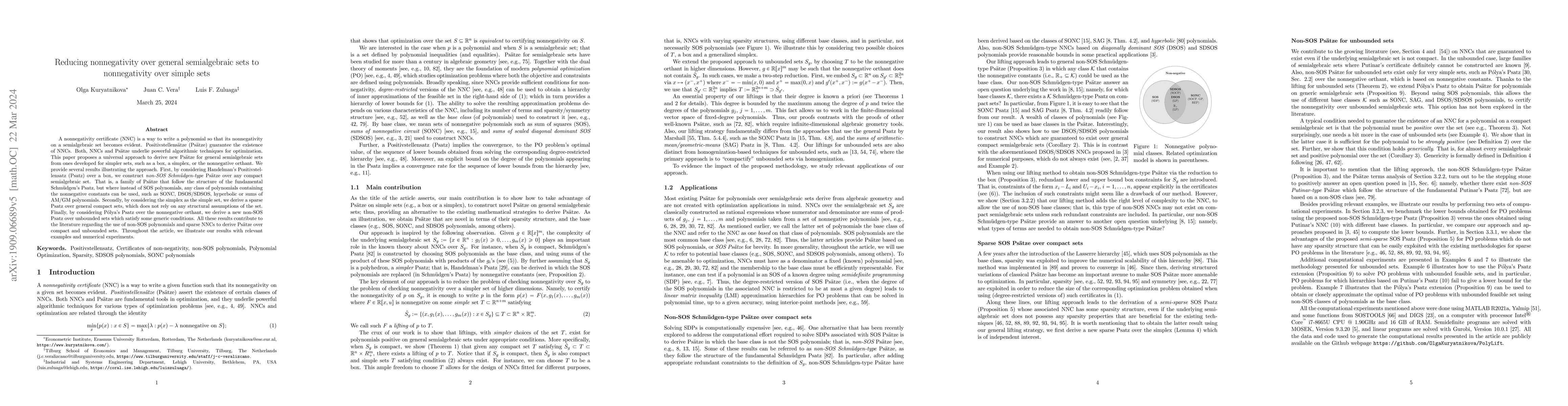 Thumbnail for Reducing non-negativity over general semialgebraic sets to
  non-negativity over simple sets