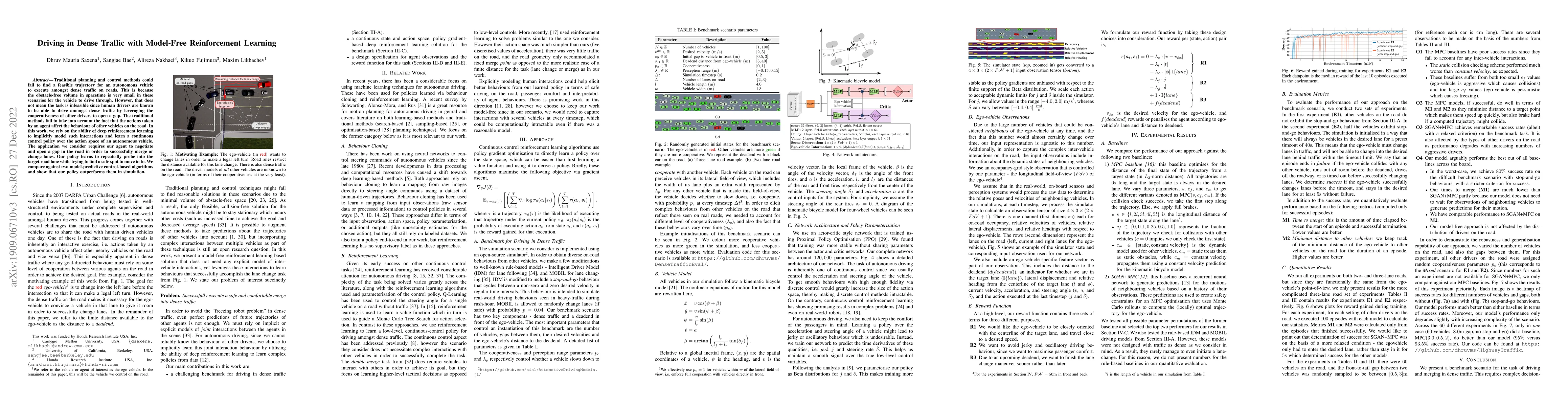 Thumbnail for Driving in Dense Traffic with Model-Free Reinforcement Learning