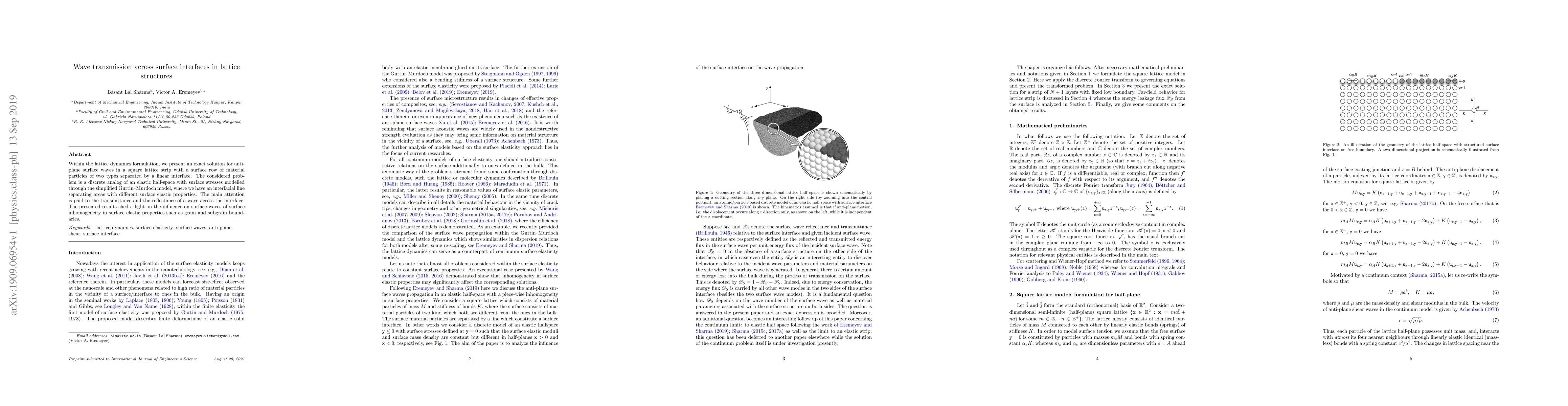 Thumbnail for Wave transmission across surface interfaces in lattice structures