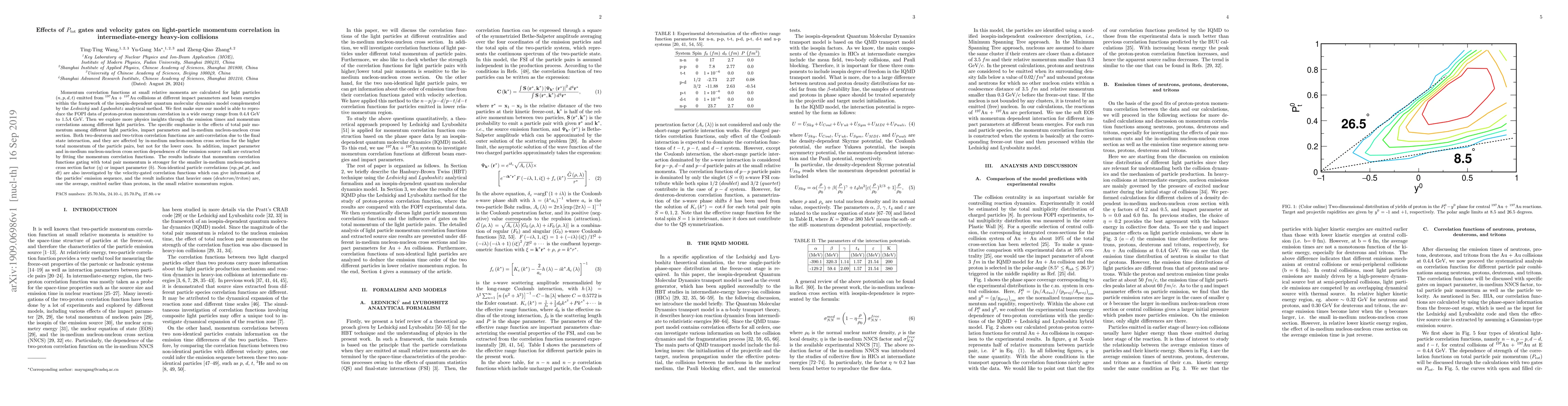 Thumbnail for Effects of $P_{\mathrm{tot}}$ gates and velocity gates on light-particle
  momentum correlation in intermediate-energy heavy-ion collisions