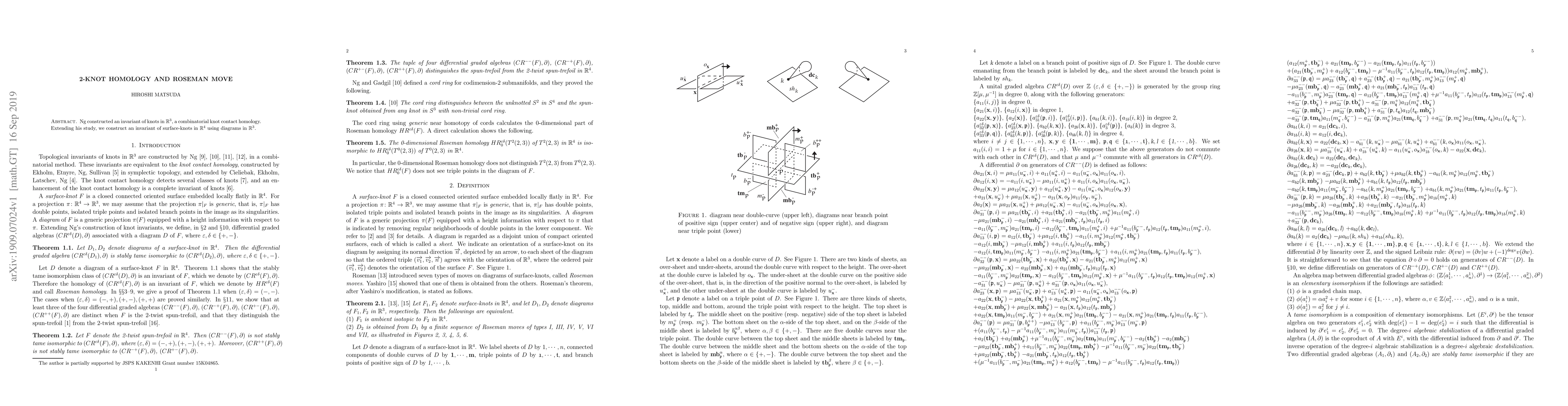 Thumbnail for 2-knot homology and Roseman move