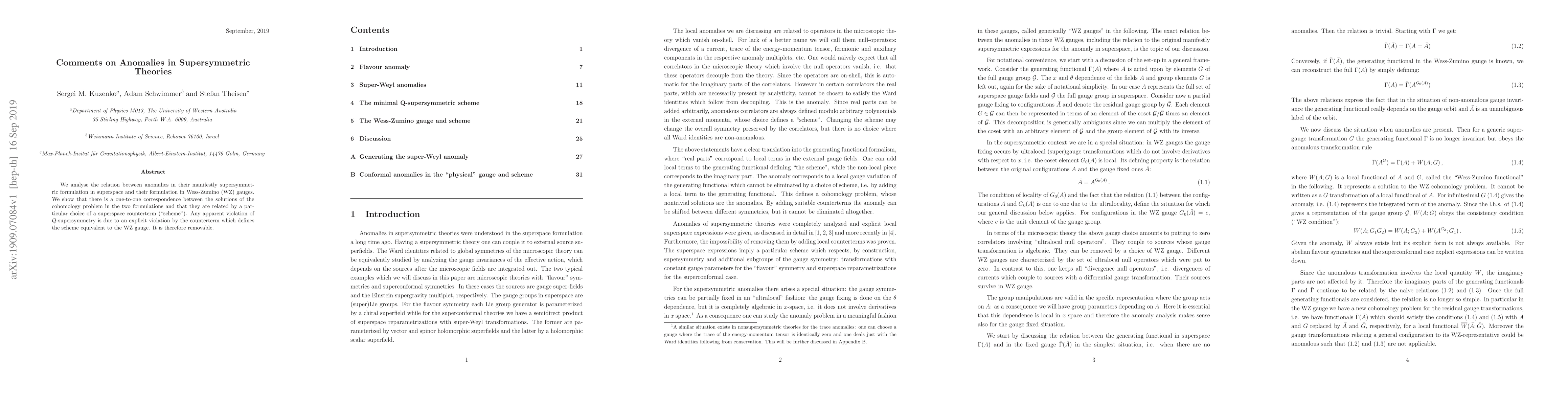 Thumbnail for Comments on Anomalies in Supersymmetric Theories