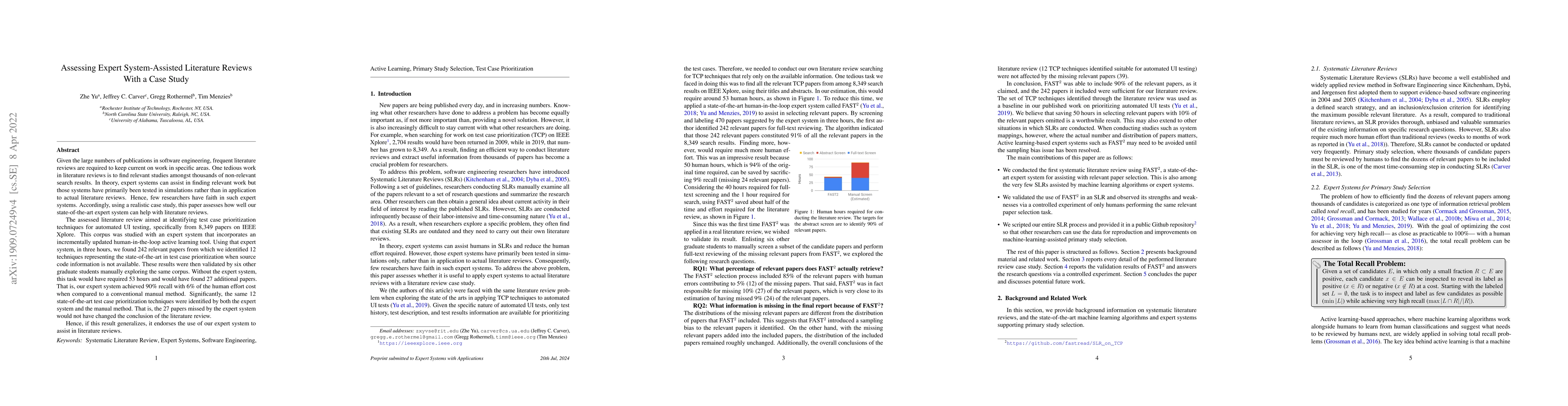 Thumbnail for Assessing Expert System-Assisted Literature Reviews With a Case Study