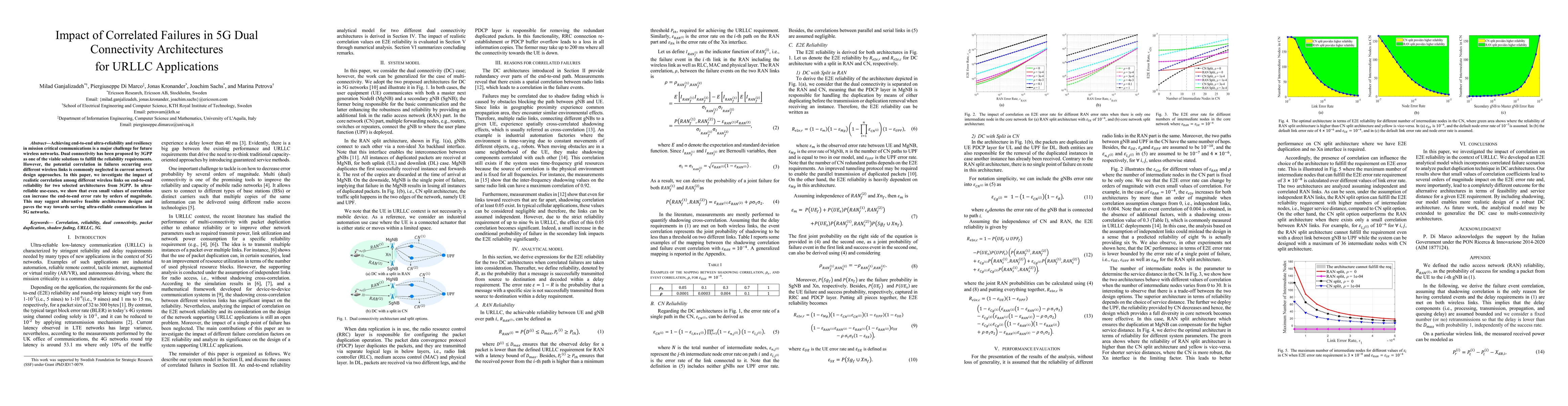Thumbnail for Impact of Correlated Failures in 5G Dual Connectivity Architectures for
  URLLC Applications