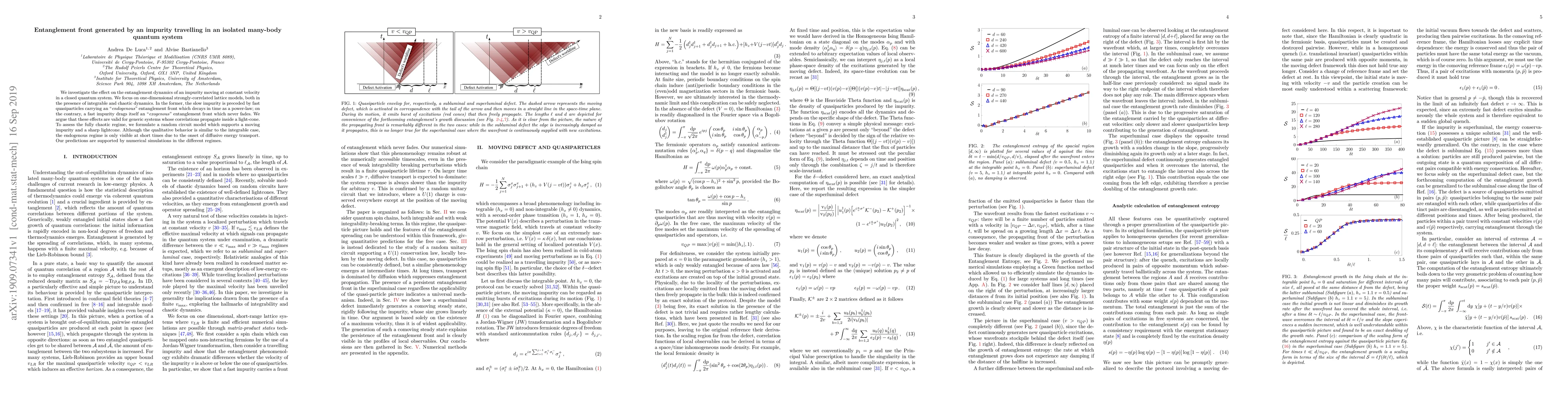 Thumbnail for Entanglement front generated by an impurity travelling in an isolated
  many-body quantum system