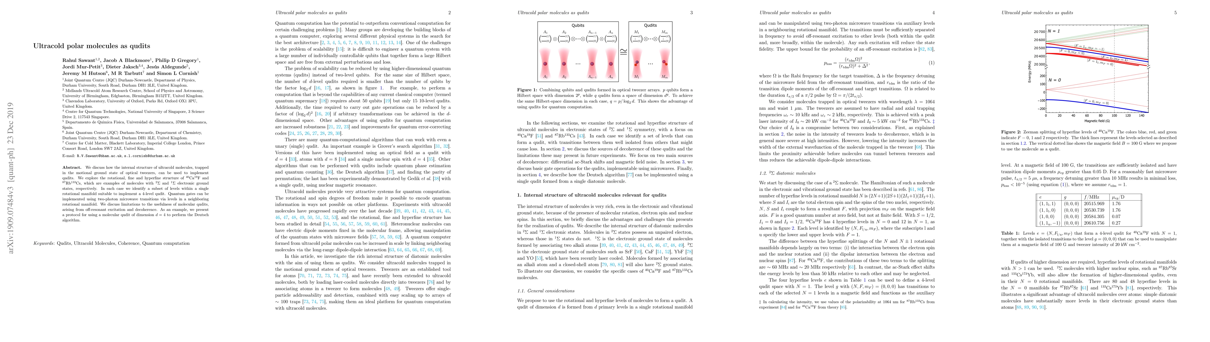 Thumbnail for Ultracold polar molecules as qudits