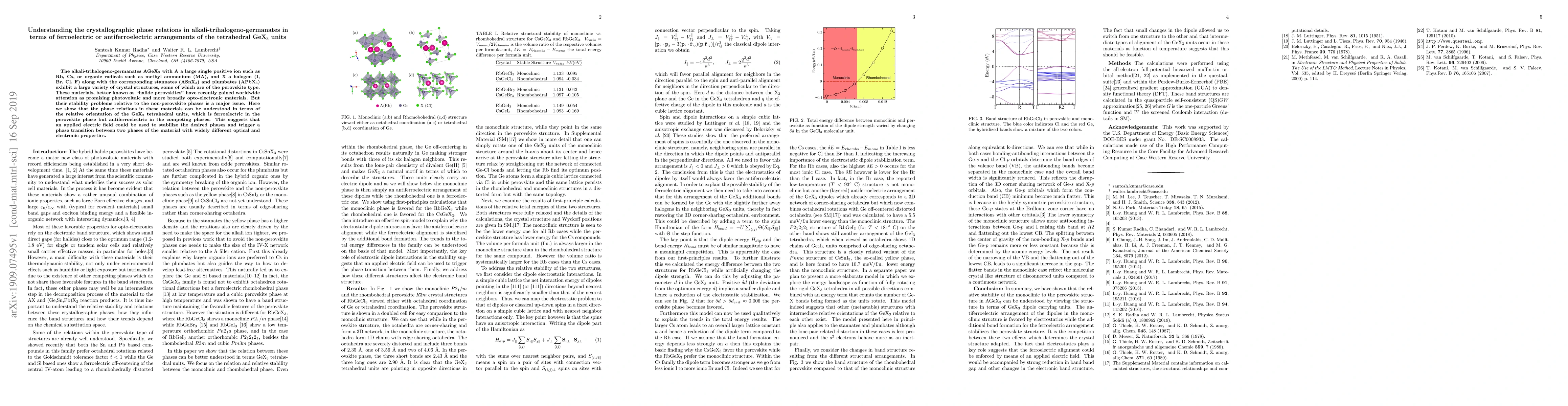 Thumbnail for Understanding the crystallographic phase relations in
  alkali-trihalogeno-germanate perovskites in terms of ferroelectric or
  antiferroelectric arrangements of the tetrahedral GeX$_3$ units