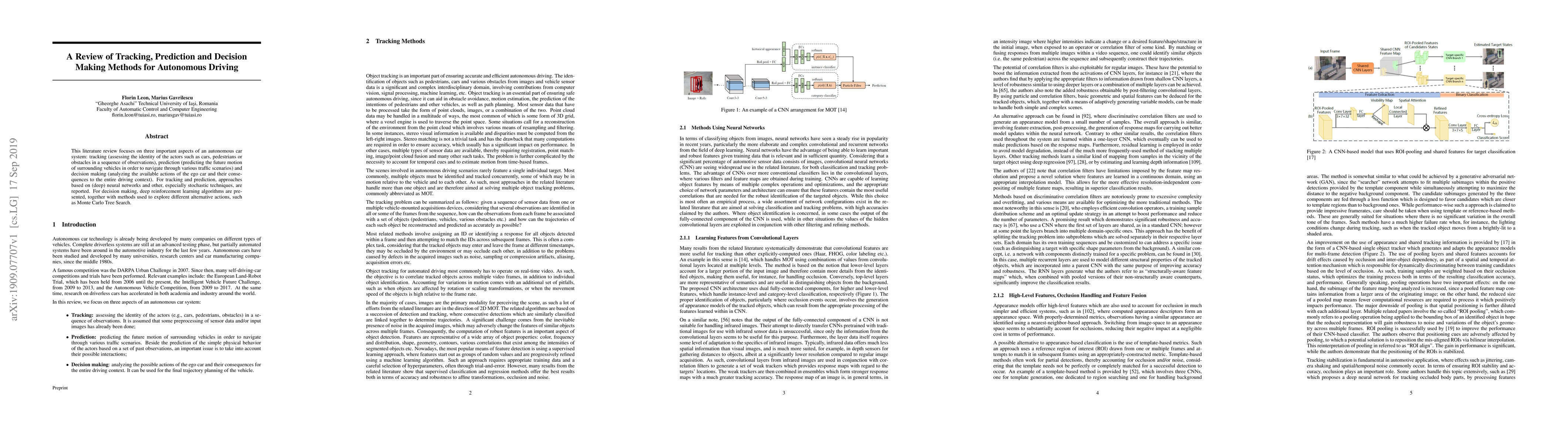 Thumbnail for A Review of Tracking, Prediction and Decision Making Methods for
  Autonomous Driving
