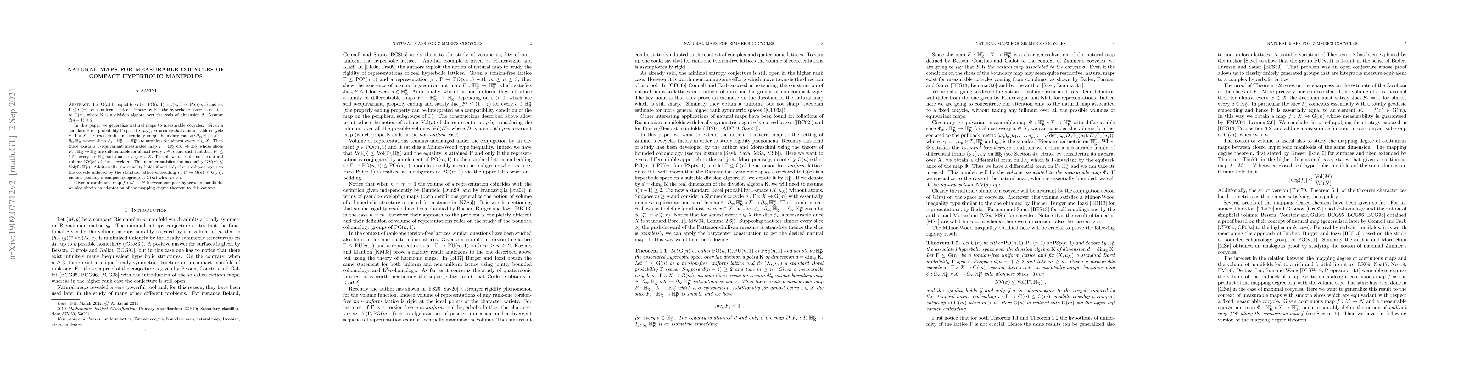 Thumbnail for Natural maps for measurable cocycles of compact hyperbolic manifolds