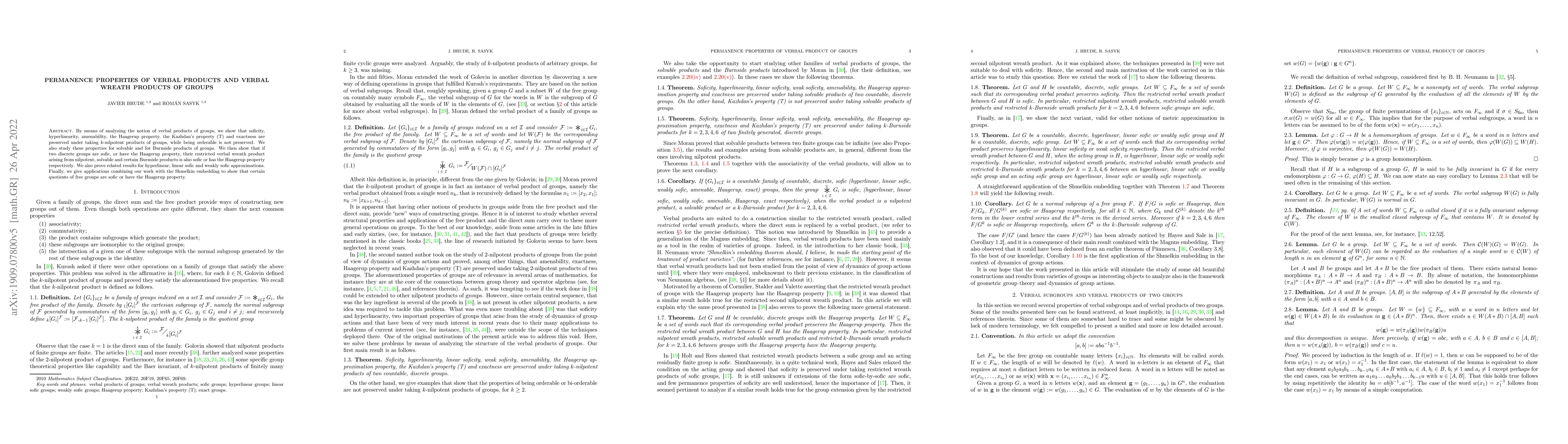 Thumbnail for Permanence properties of verbal products and verbal wreath products of
  groups
