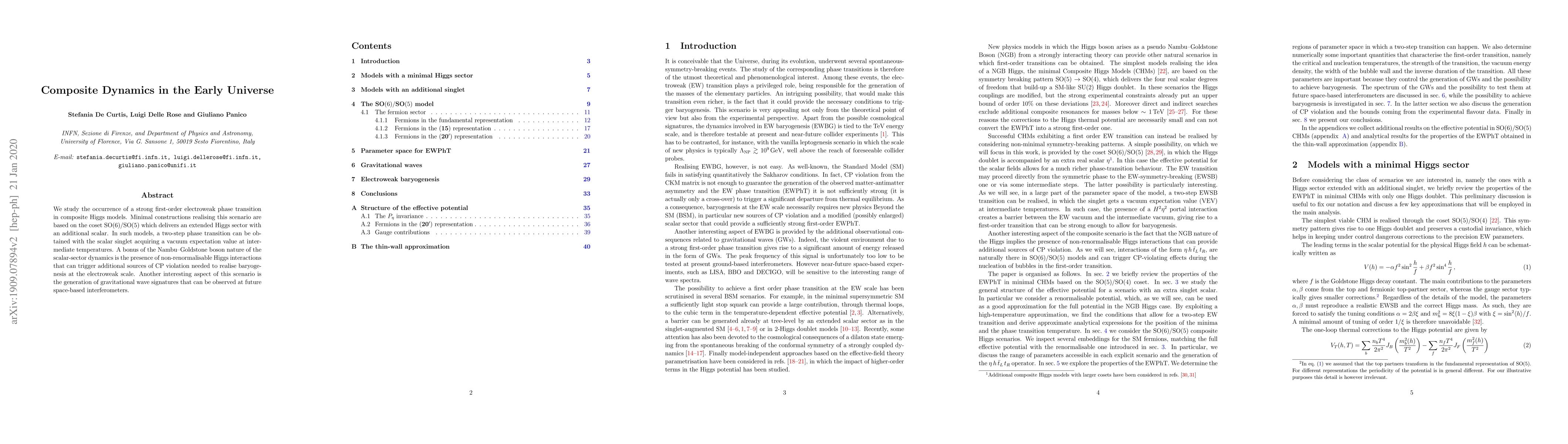 Thumbnail for Composite Dynamics in the Early Universe