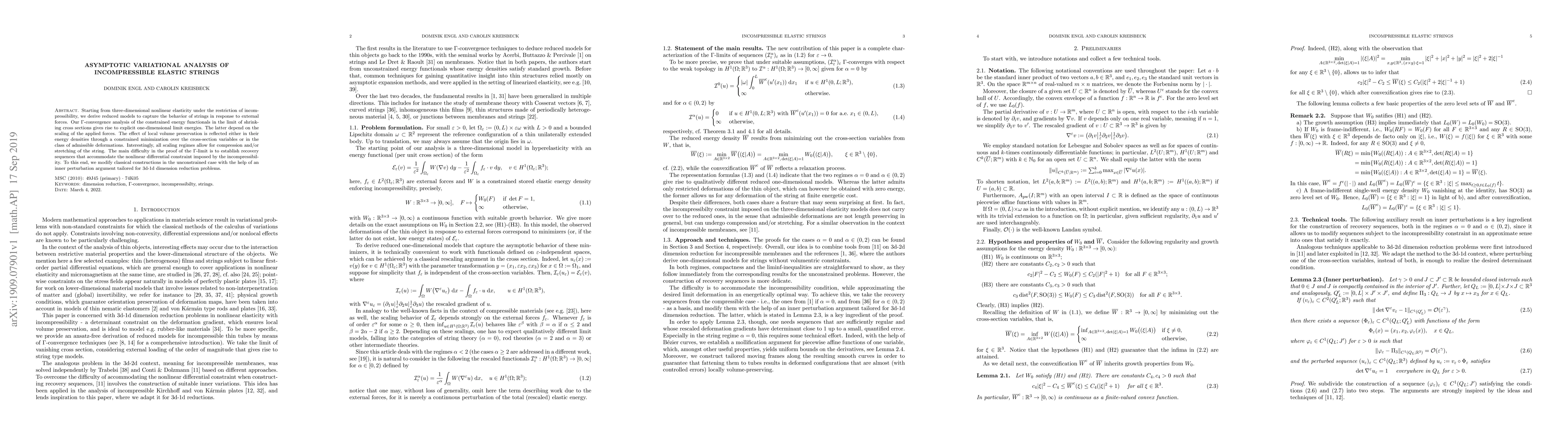 Thumbnail for Asymptotic variational analysis of incompressible elastic strings