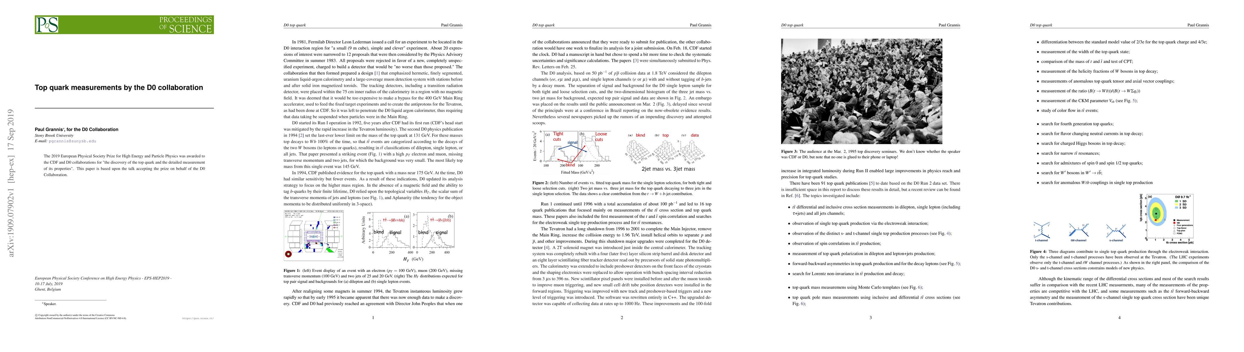 Thumbnail for Top quark measurements by the D0 collaboration