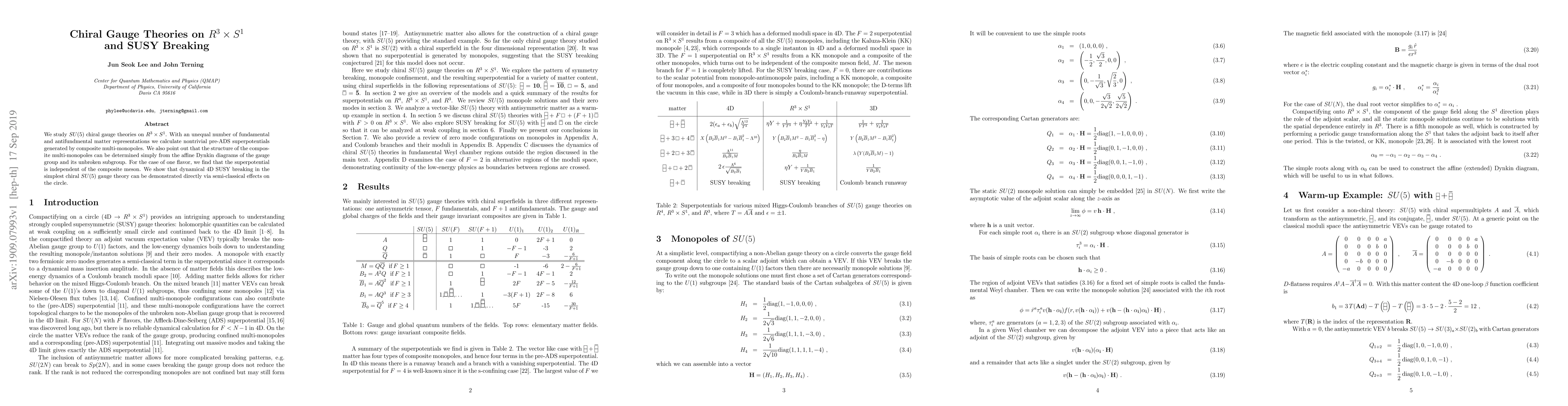 Thumbnail for Chiral Gauge Theories on $R^3 \times S^1$ and SUSY Breaking