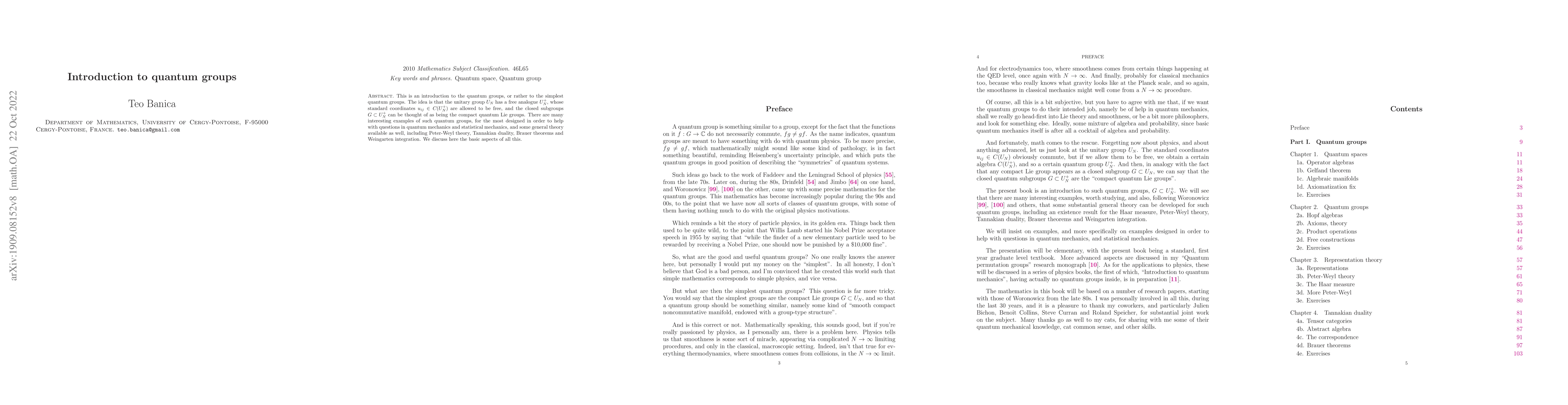 Thumbnail for Introduction to quantum groups