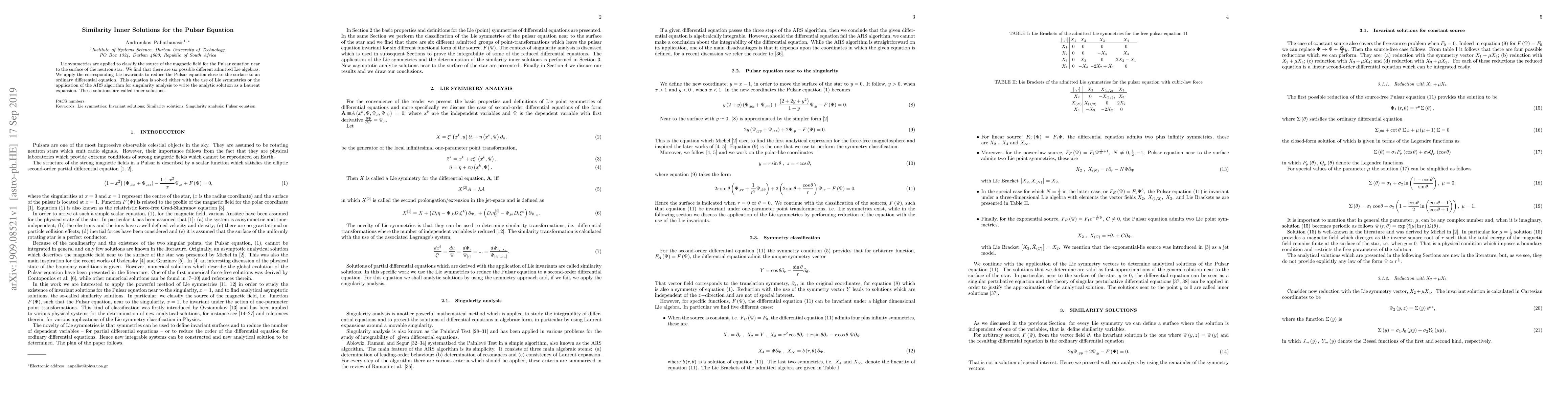 Thumbnail for Similarity Inner Solutions for the Pulsar Equation