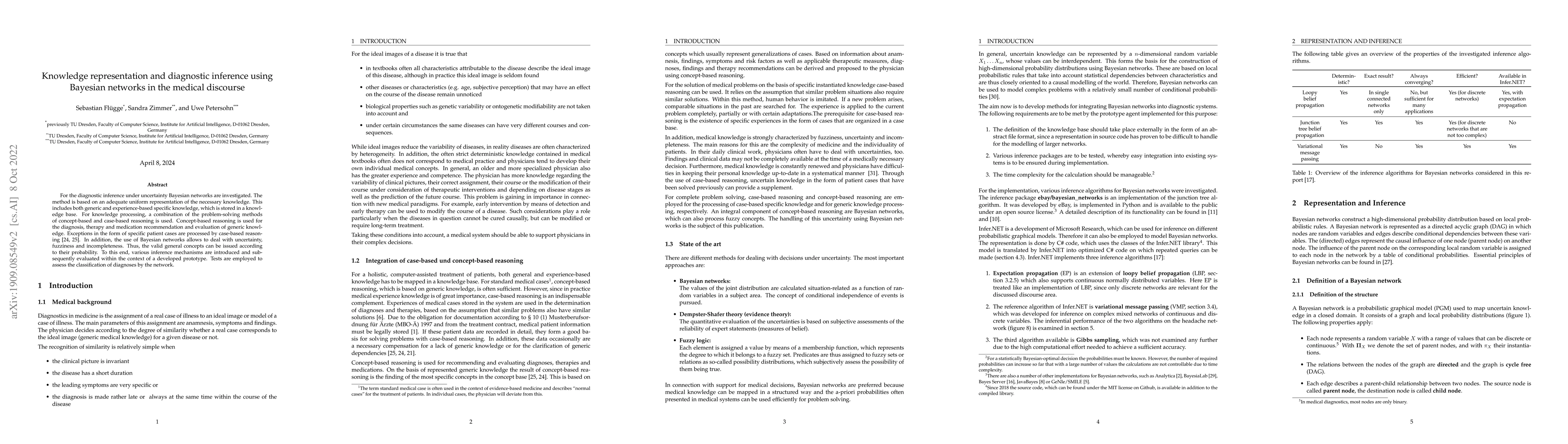 Thumbnail for Knowledge representation and diagnostic inference using Bayesian
  networks in the medical discourse