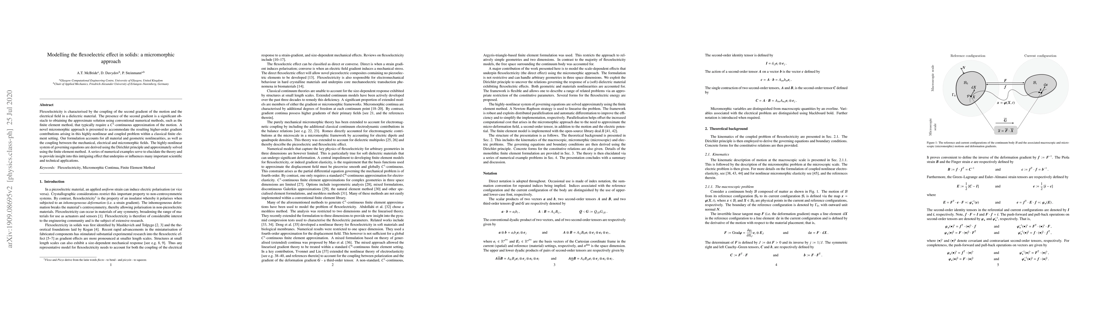Thumbnail for Modelling the flexoelectric effect in solids: a micromorphic approach