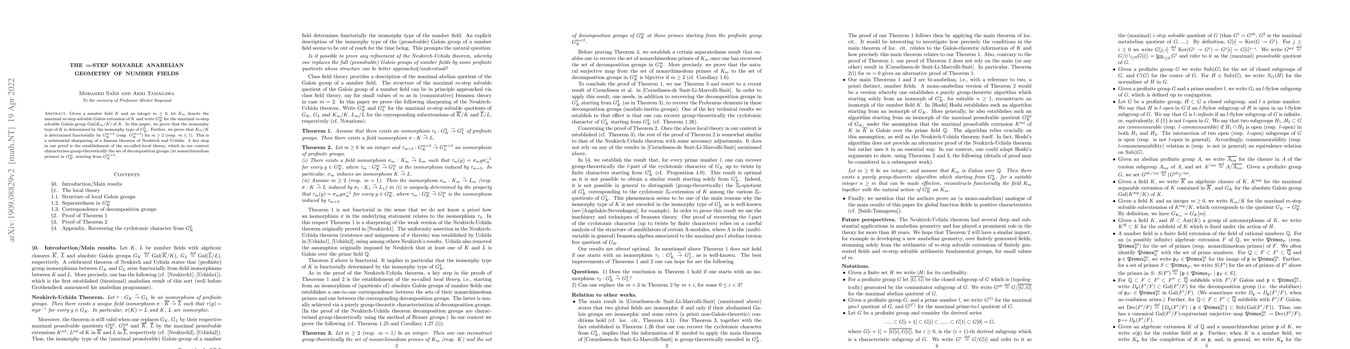 Thumbnail for The $m$-step solvable anabelian geometry of number fields