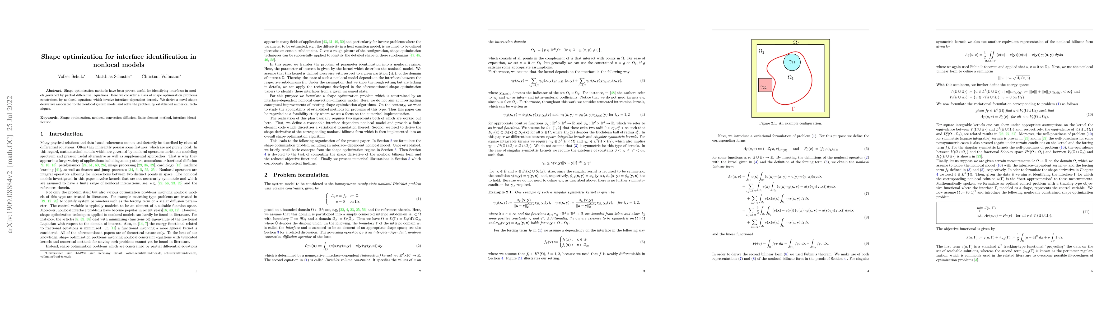Thumbnail for Shape optimization for interface identification in nonlocal models