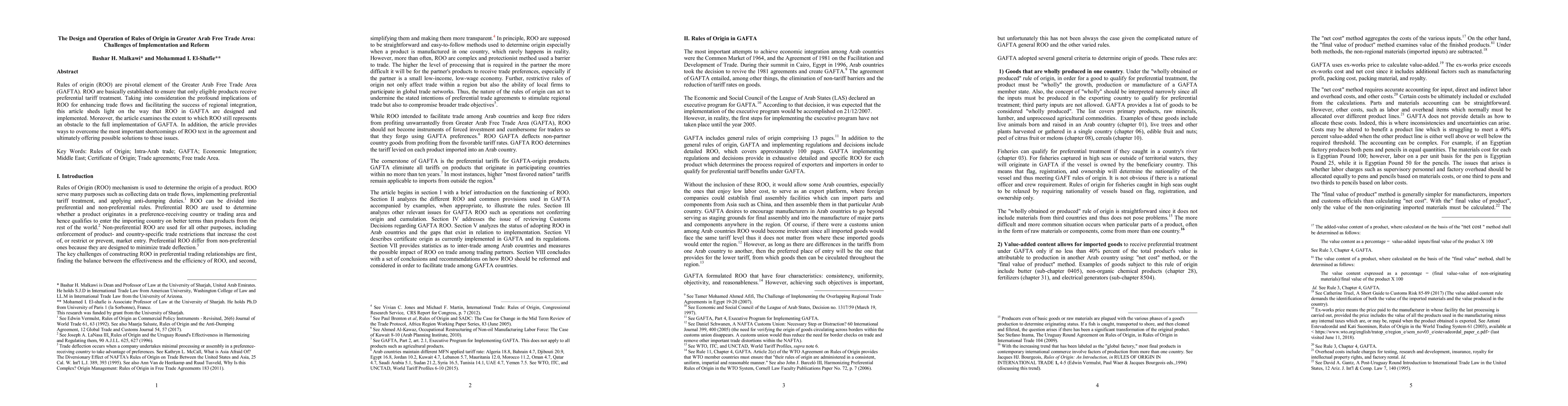 Thumbnail for The Design and Operation of Rules of Origin in Greater Arab Free Trade
  Area: Challenges of Implementation and Reform