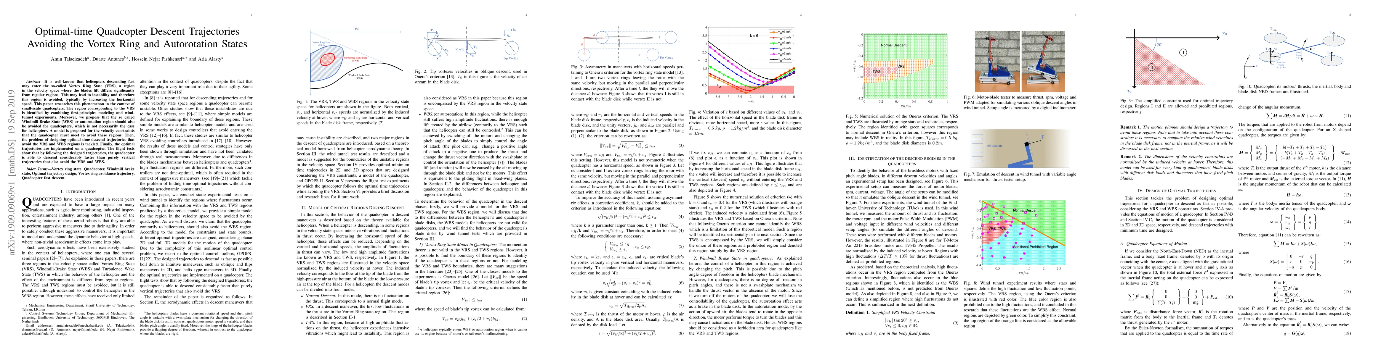 Thumbnail for Optimal time Quadcopter Descent Trajectories Avoiding the Vortex Ring
  and Autorotation States