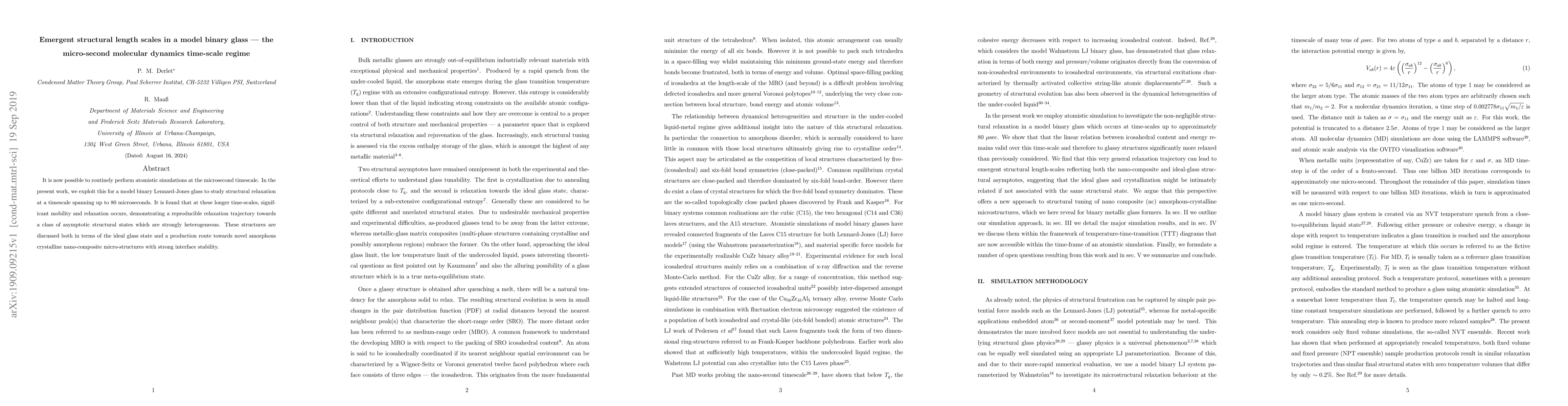 Thumbnail for Emergent structural length scales in a model binary glass --- the
  micro-second molecular dynamics time-scale regime