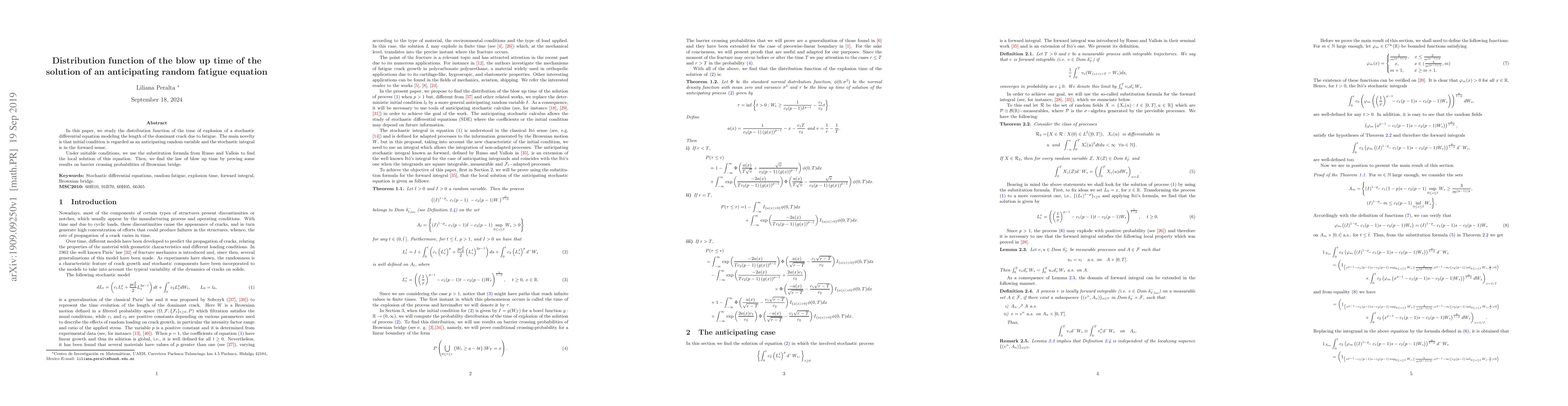 Thumbnail for Distribution function of the blow up time of the solution of an
  anticipating random fatigue equation