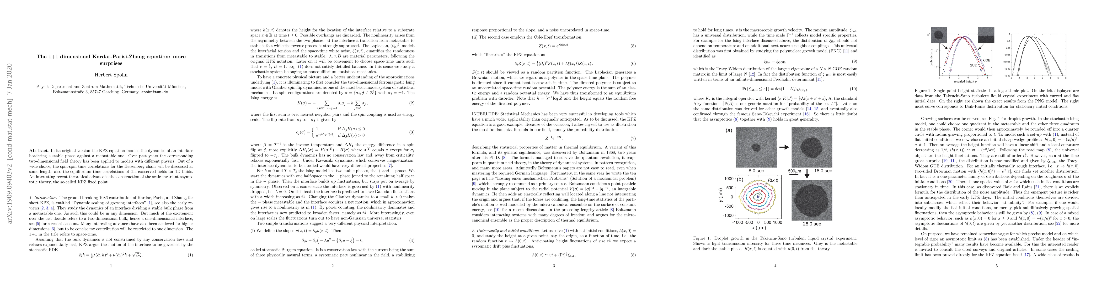 Thumbnail for The 1+1 dimensional Kardar-Parisi-Zhang equation: more surprises