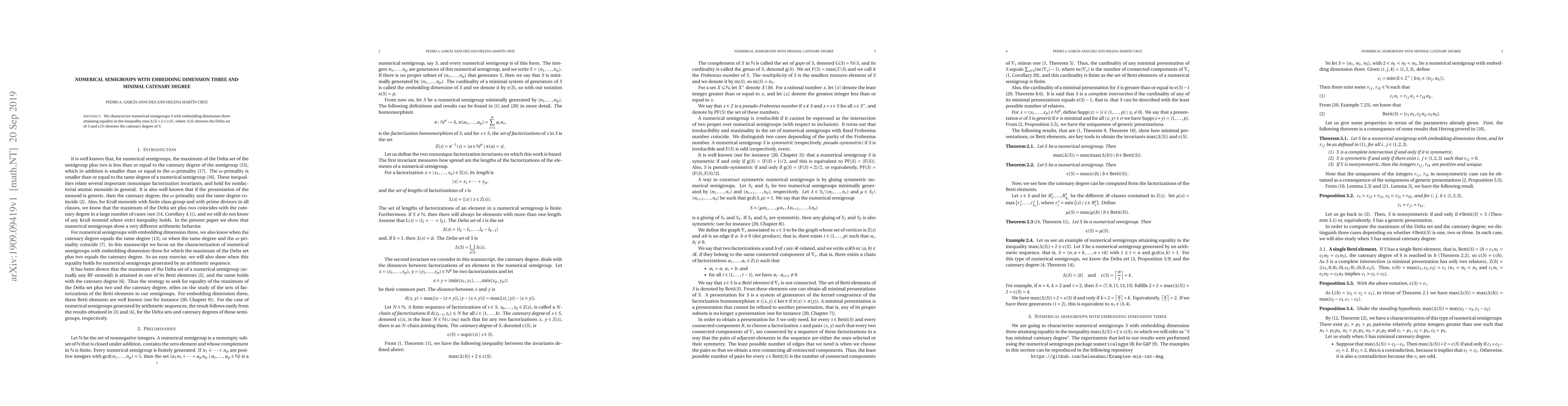 Thumbnail for Numerical semigroups with embedding dimension three and minimal catenary
  degree