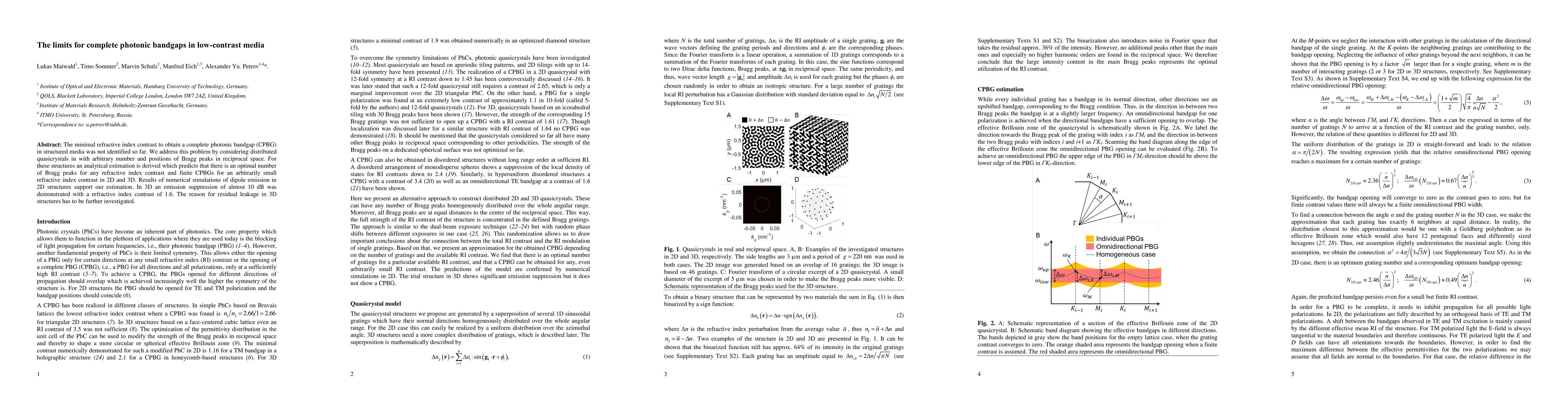 Thumbnail for The limits for complete photonic bandgaps in low-contrast media